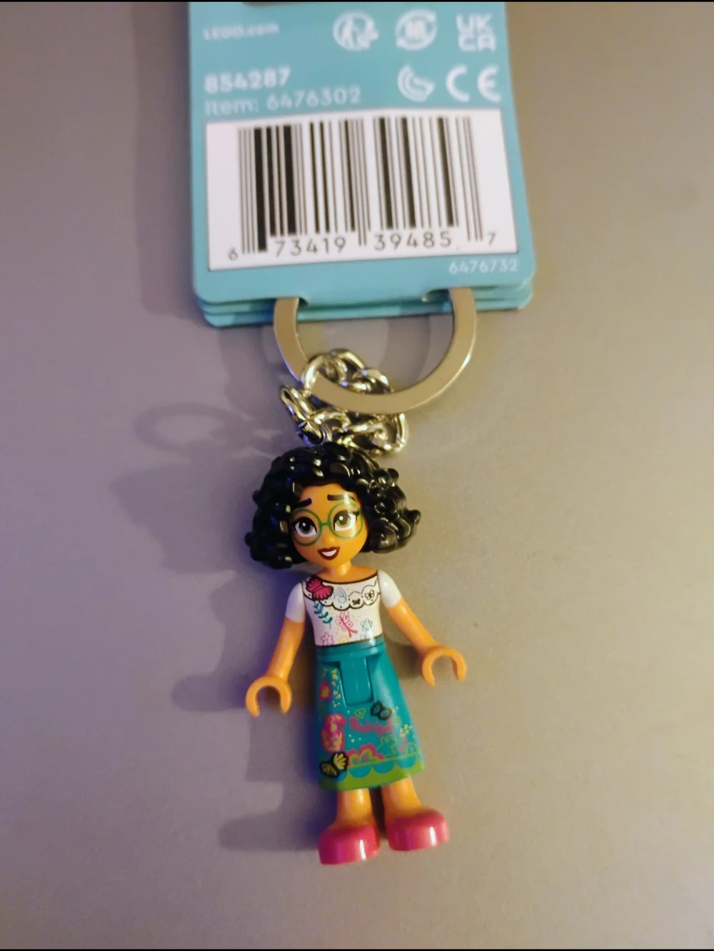 Disney Lego Encanto Mirabel Madrigal Minifigure Keychain NWT